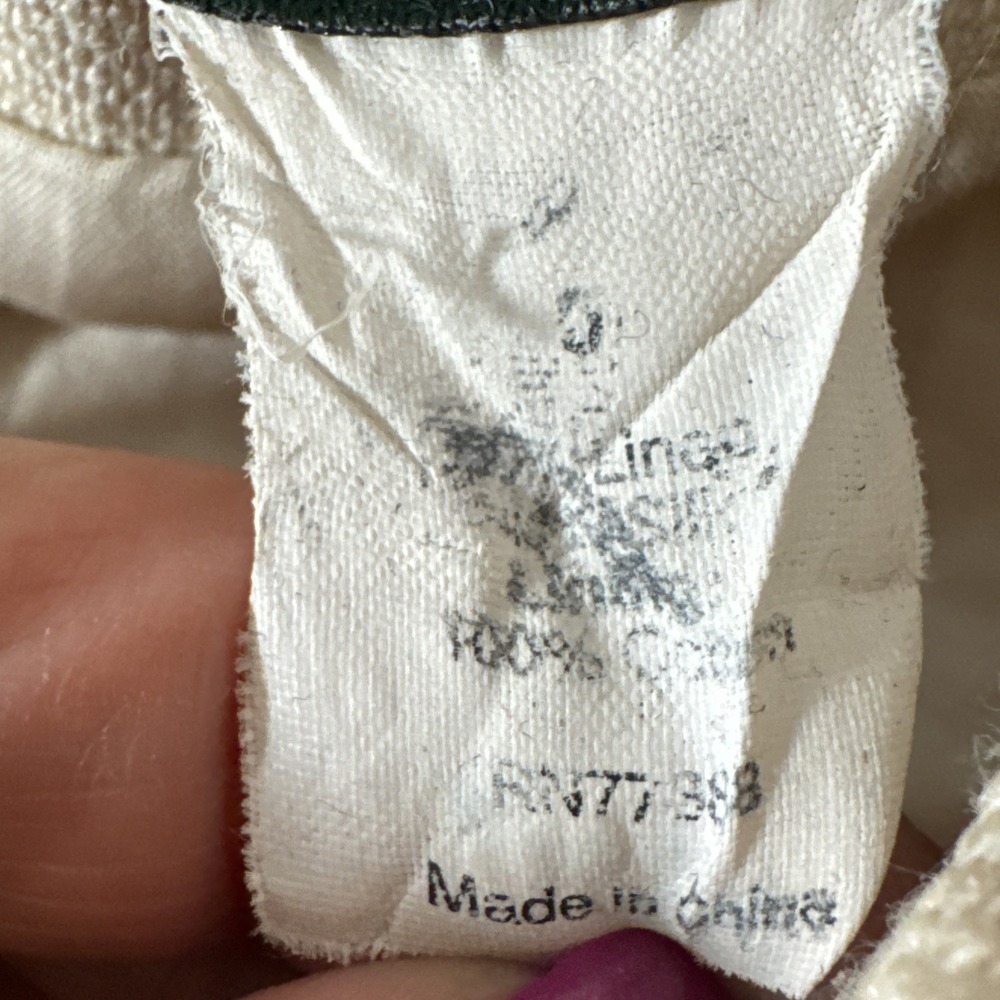 J Crew‎ Shift Dress Womens Size 0 Silk Linen Blend Beige Gold Design Pockets - Picture 4 of 8